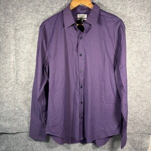 BONOBOS Purple Grid Pattern Standard Fit Long Sleeve Button Down Shirt Men's L